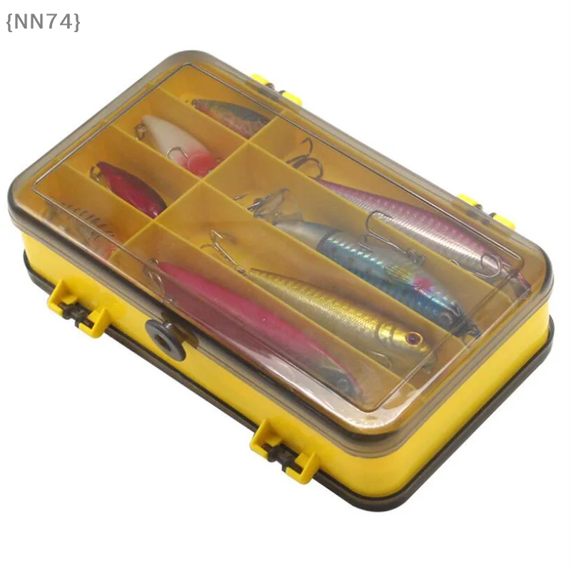 【NN74-M3】1 Stück tragbare, wasserdichte, doppelseitige Angelbox zur Aufbewahrung von Angelködern