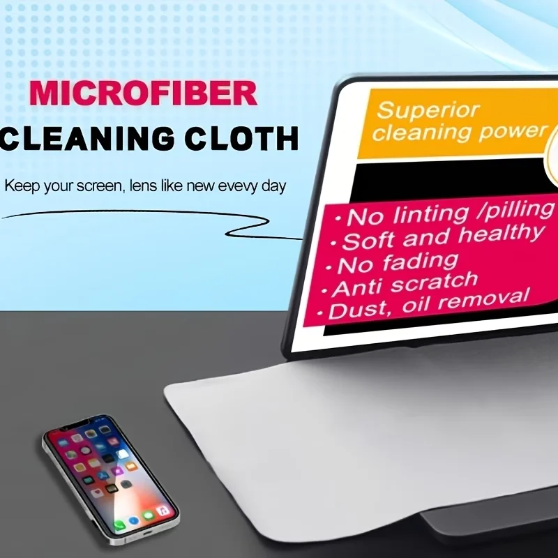 1PC Screen & Keyboard Cleaning Cloth, Microfiber Lens Cleaning Wipe, Compatible with 15/16‑inch Screens and Keyboard Protective