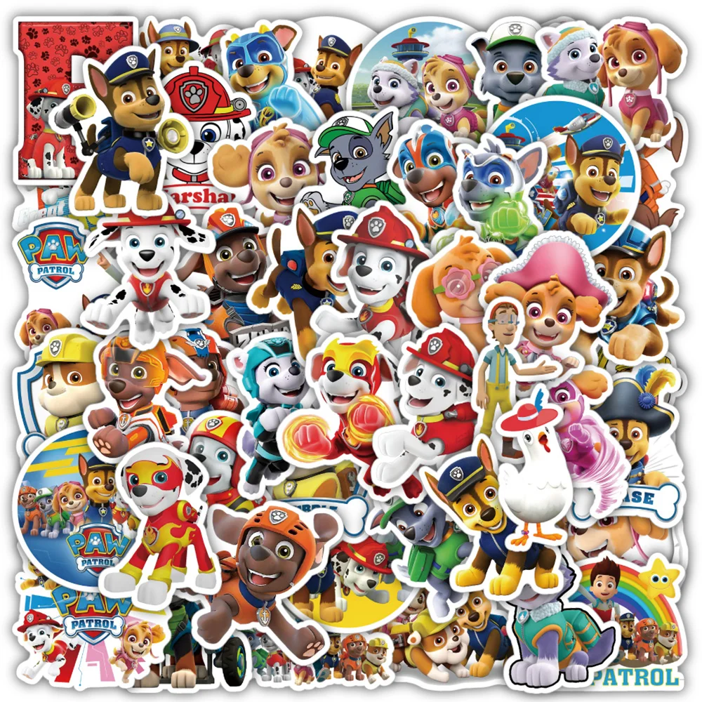 

10/30/50PCS Anime Dog PAW Patrol Stickers Kawaii Girls Kids Decals Toys DIY Phone Guitar Laptop Car Cute Cartoon Sticker Packs