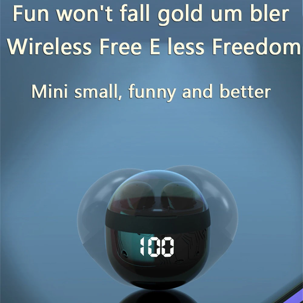Mini pequeno e leve fone de ouvido sono display led energia mini sem fio 5.3 fone música hd chamada hlfl qualidade som masculino senhora