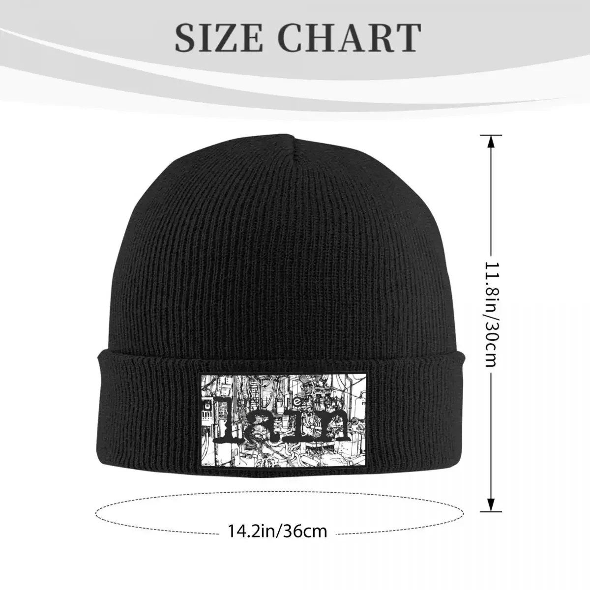 Serial Experiments Lain Knitted Hat for Women Men Beanies Winter Hat Acrylic 80s 90s Sci Fi Anime Hip Hop Melon Cap