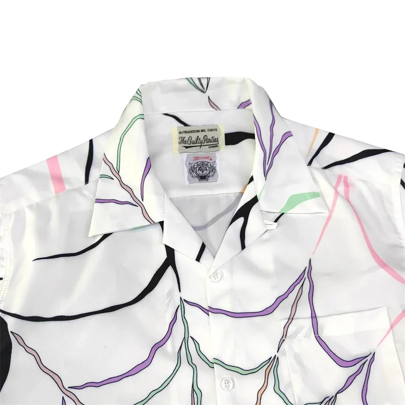 Camisa de manga corta para hombre y mujer, camisa de Color blanco y negro con estampado de telaraña WACKO MAR, estilo Hip Hop, combina con todo