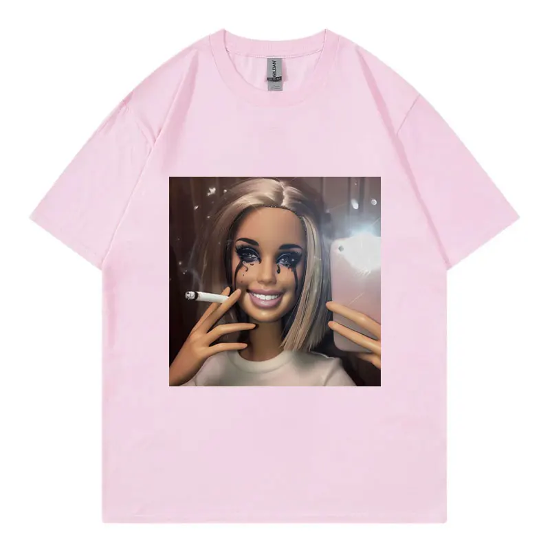 ما هو الحب؟ مضحك مثير للاشمئزاز دمية الوجه ميمي تي شيرت القوطية موضة قصيرة الأكمام تي شيرت الرجال النساء عادية المتضخم تي شيرت #4