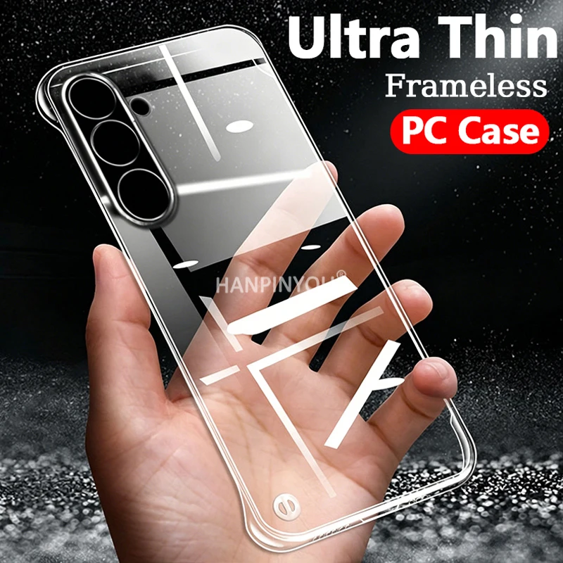 Ultradünne, klare, rahmenlose Hülle für Samsung Galaxy A57 A56 A55 A37 A17, harte PC-Kamera-Schutzhülle, stoßfeste Abdeckung.