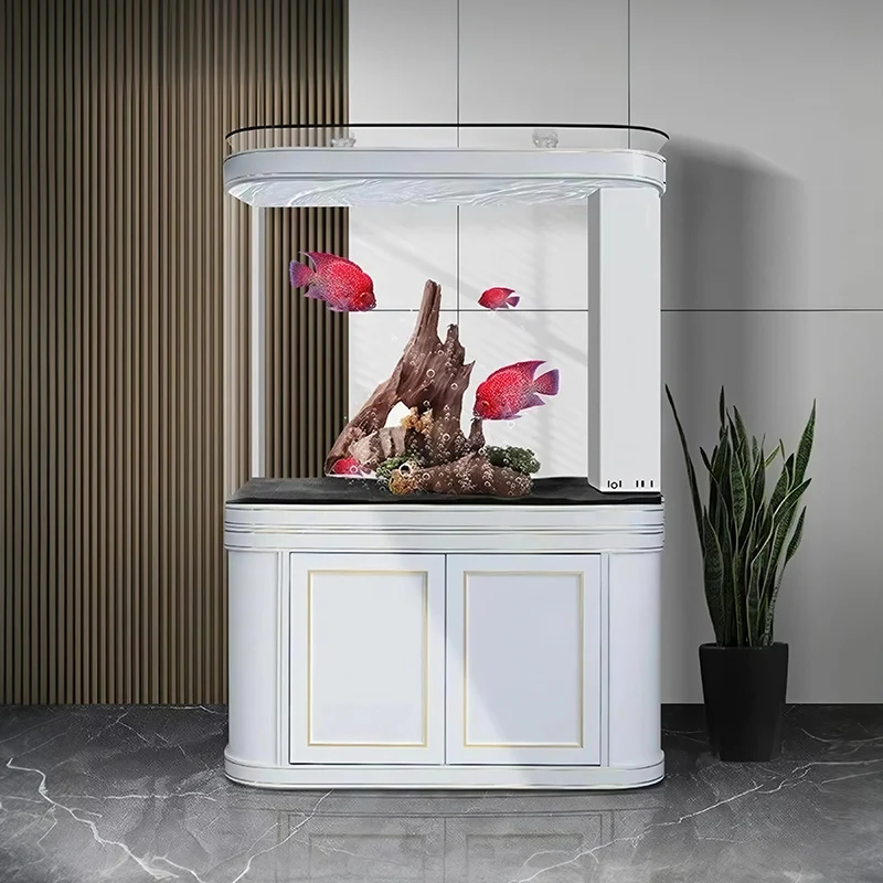 Fashionable double rounded glass rod perfect ecological aquarium home office decoration water planting water tank
