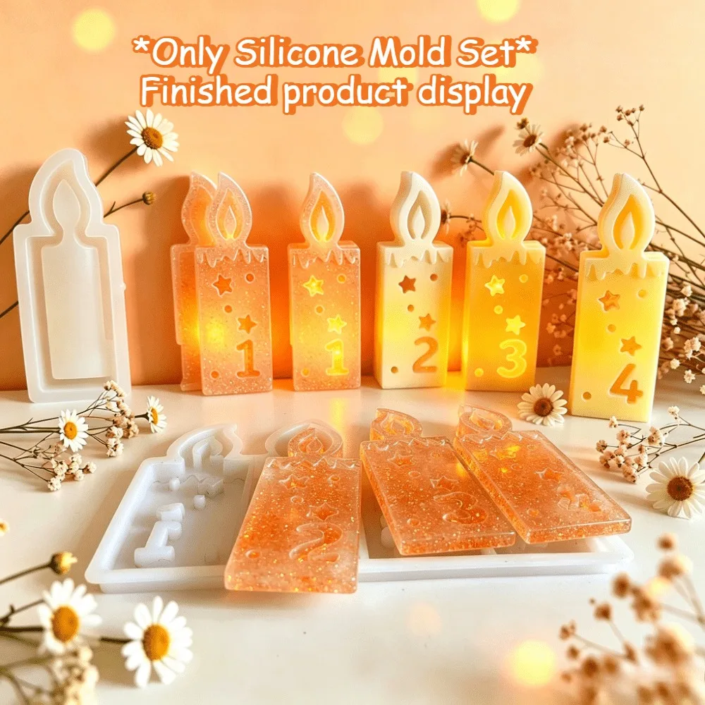 Number Candle Silicone Mold Set, DIY Aromatherapy Candle Mould, Home Decor, Christmas Halloween Handmade Festival Gift