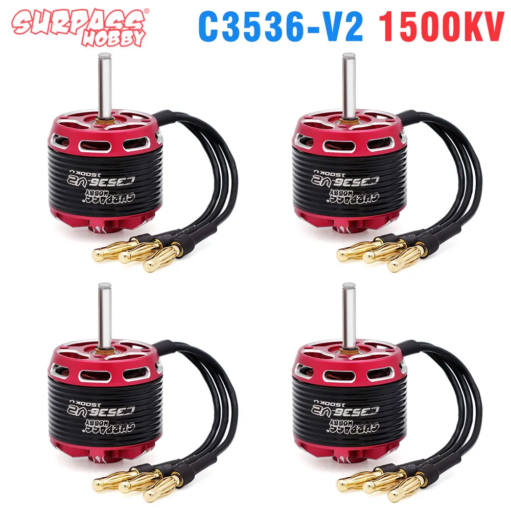 SURPASS HOBBY 4pcs Outrunner Brushless Motor C28/C35/C42/C50 Series Flier V2 14 Poles for RC Airplane Fixed-wing Drone Aircraft