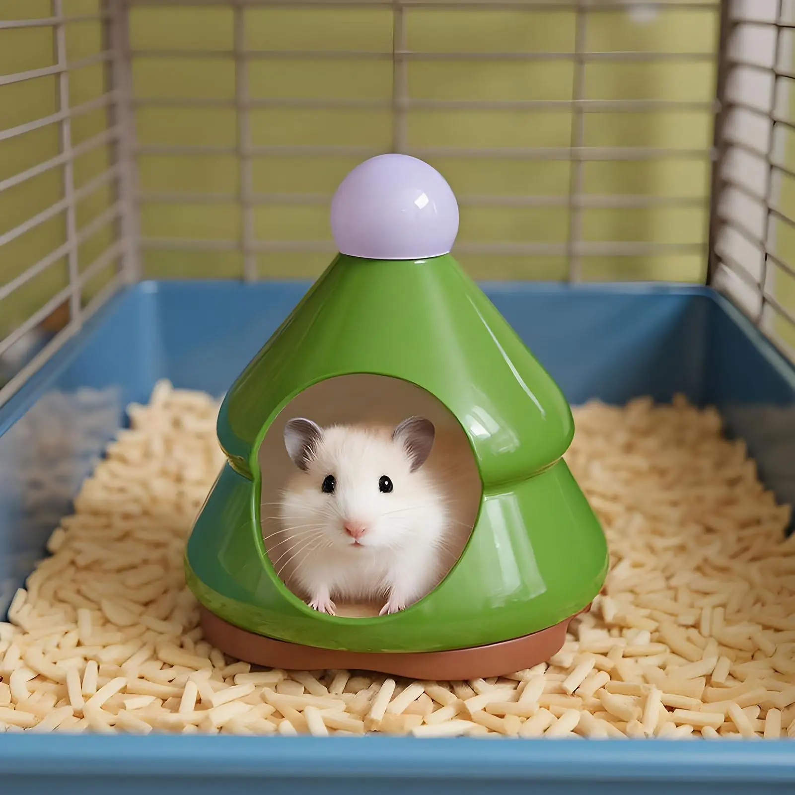 

Creative Hamster Hideout Pine Tree Shape Decorative Platforms Bed Dish Cute Ceramics Huts Ceramics Hamster House