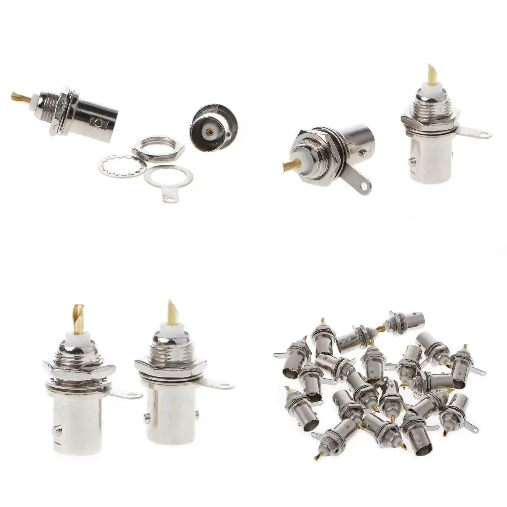 4XFC 20 Pcs BNC Female Connectors Panel Chassis Mount Monitor Accessories