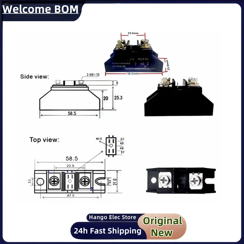 BTA100A bidirectional thyristor module BTA40A 50A 60A 80A 100A Withstand voltage 1000V small high-power spot welding machine - Image 5