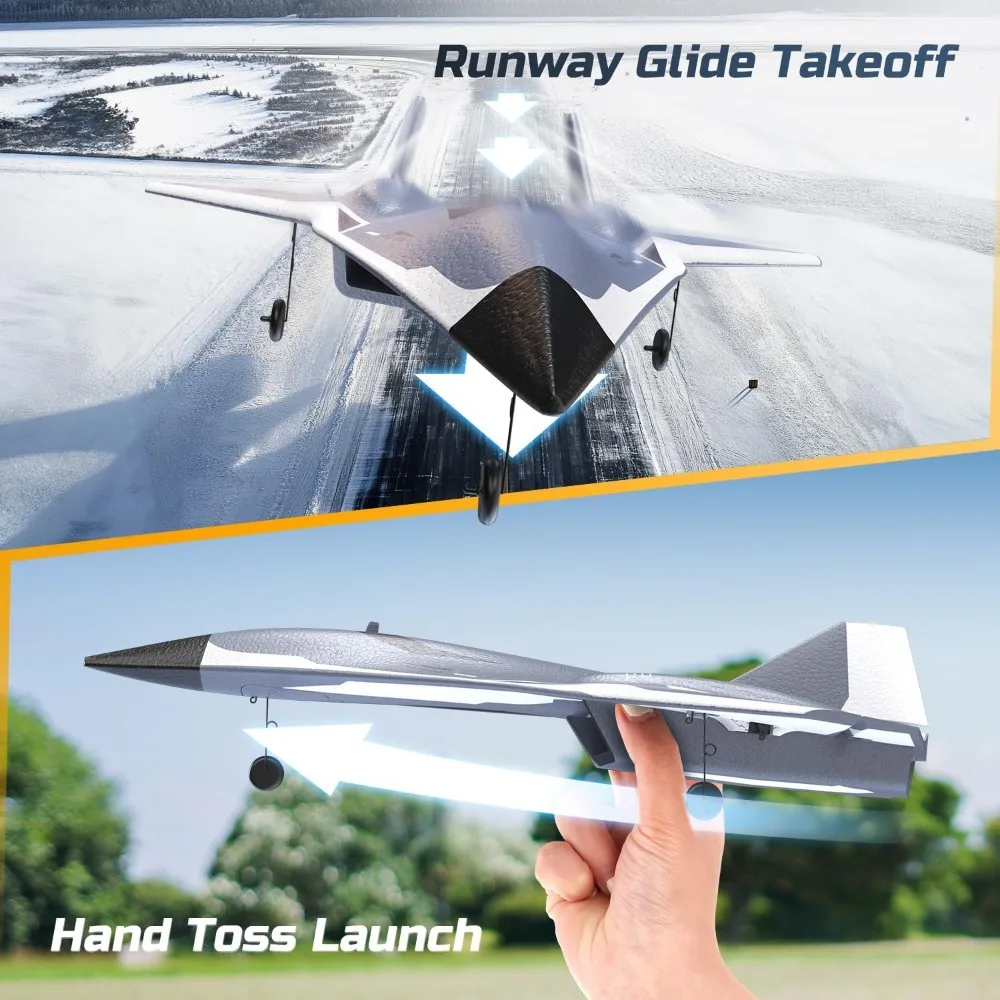 DEERC 4-Kanal-Kunstflug-RC-Jet mit zwei Lüftern, gebürsteten Motoren und mehreren Flugmodi