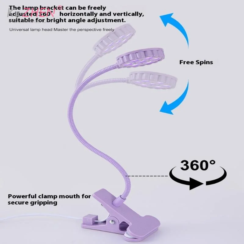 1 قطعة مجفف أظافر بالأشعة فوق البنفسجية 6 واط 360 °   مصباح أظافر بمشبك LED، ضوء مرن للأشعة فوق البنفسجية لتلميع الجل للاستخدام المنزلي اليومي في الصالونات