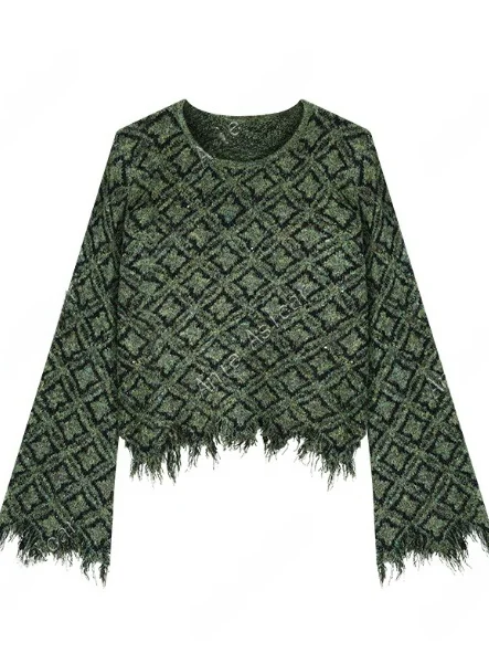 

2026 New Style Women's Long Sleeve Knitted Sweater Loose Fit Vintage Casual Versatile Autumn Spring Fashion Slimming Top