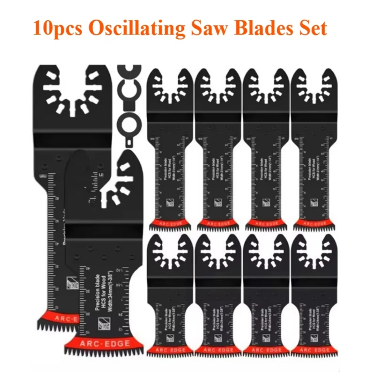 BAAQ 10 шт. осциллирующие пильные полотна, многофункциональные биметаллические многофункциональные полотна с изогнутыми краями, японское полотно с зубьями
