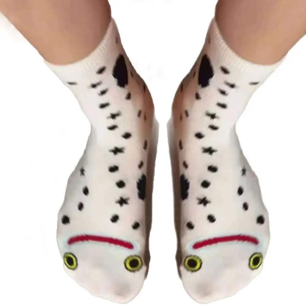 

High Quality Cotton Cartoon Eel Socks Harajuku Street Breathable Stripes Socks Casual Sweat-absorbent Mid Tube Socks