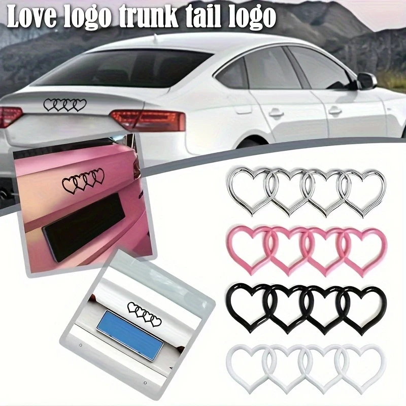 Car Love Heart Logo Rear Trunk Tail Label Badge Emblem Decal For Audi A4 A3 A5 A6 A4L B8 B7 B9 C6 C7 Replacement Car Accessories