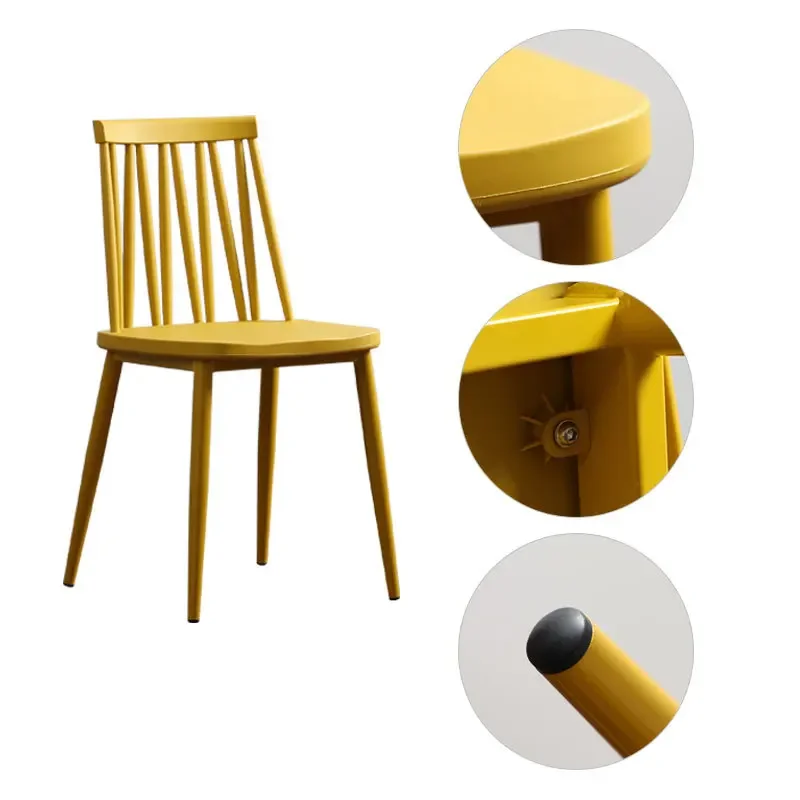 Nordic modern, simple lazy home, plastic backrest stool, casual desk ins dining  Windsor