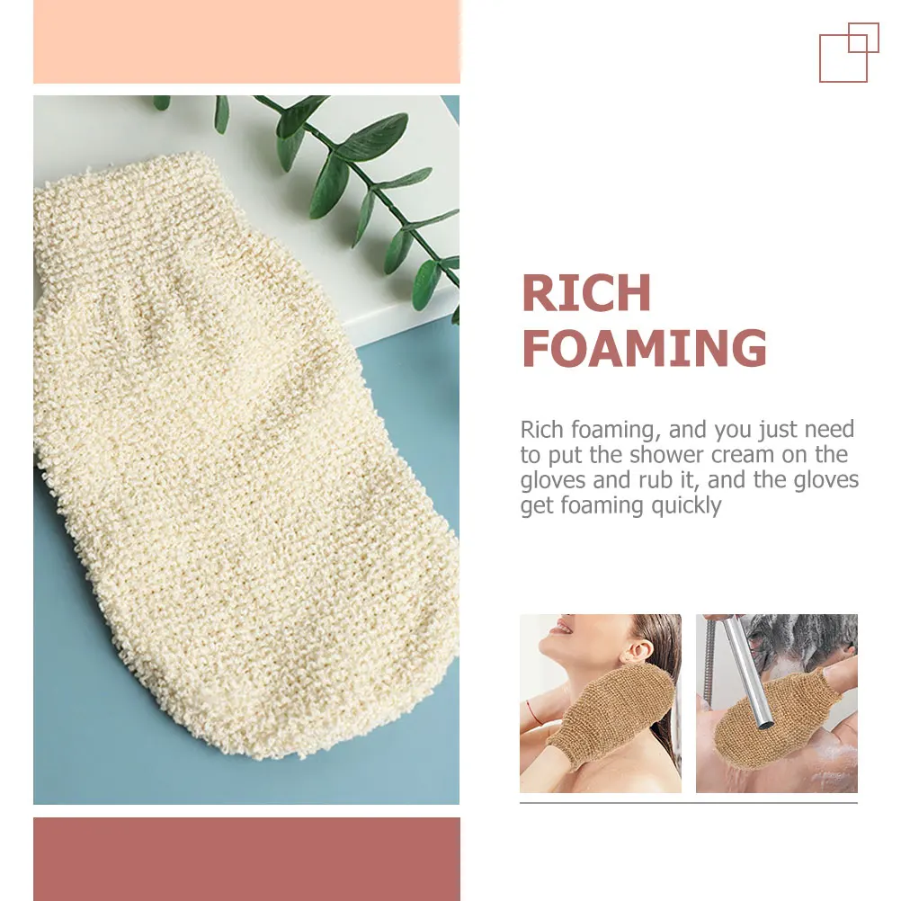 

4pcs Bathing Gloves Thickened Exfoliating Body Scrubber Rich Foaming Skin-Friendly Mitts For Shower Back Cleaning Dead Skin