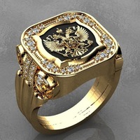 New Simple Retro Fashion Luxury Zirconia Stamp Ring Men's Ring Punk Street Niche Trend Party Accessories