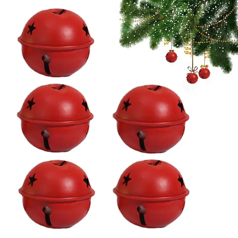 5Pcs Jingle Bells DIY Iron Bells Small Christmas Tree Jingle Bells For Festival Party Decoration for Wall Wreath Garlands Window