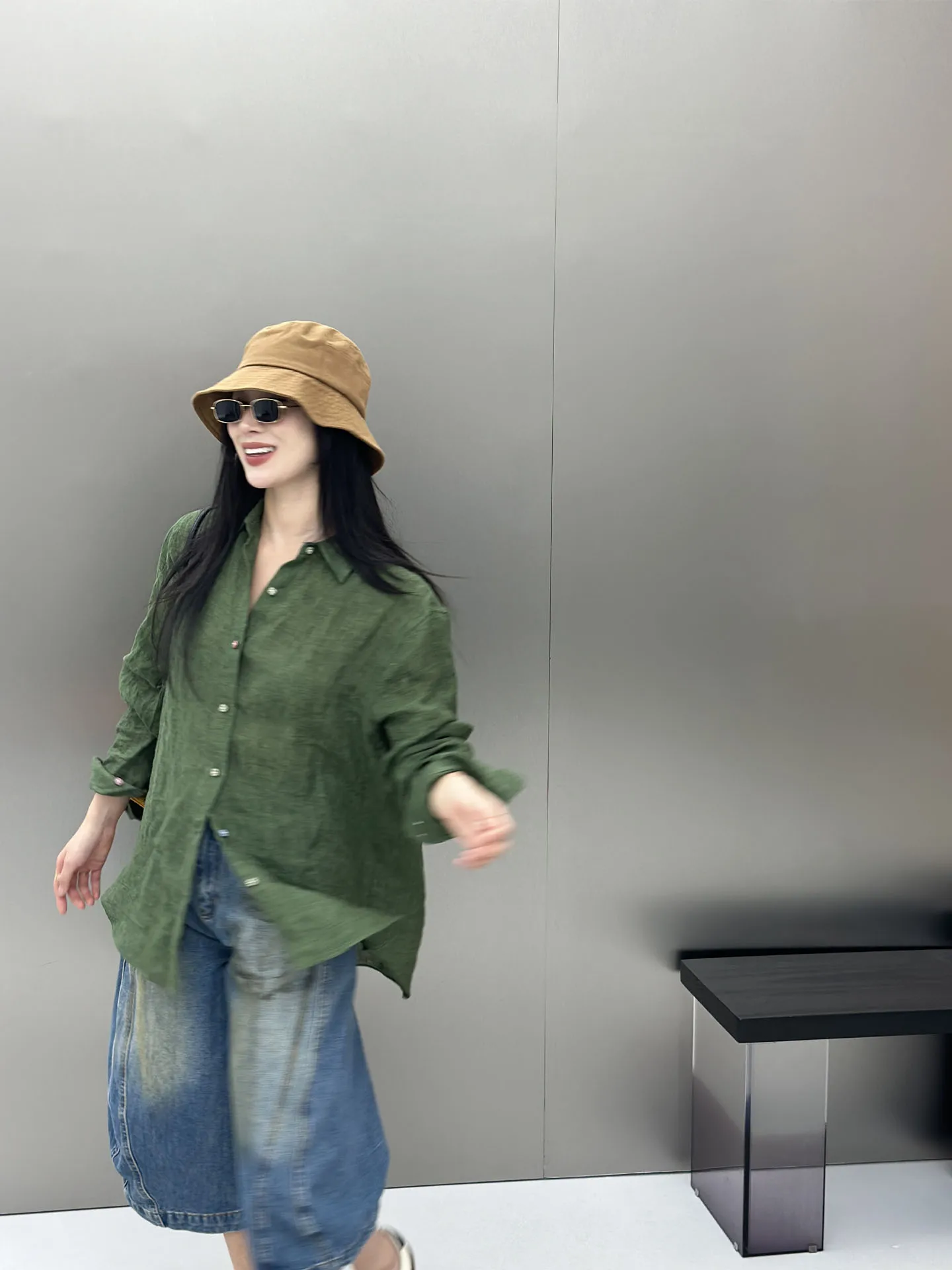 

BodhlCat High-Yield Linen Spring 2026 Women's Loose Fit Shirt Breathable Comfortable Long Sleeve Pure Color Button down