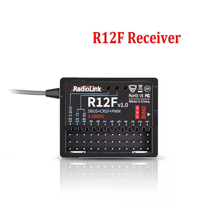 

R12F 12-канальный 2,4G RC-приемник Автомобильная передача напряжения Телеметрия дальнего действия RX для гусеничного дрифтающего автомобиля