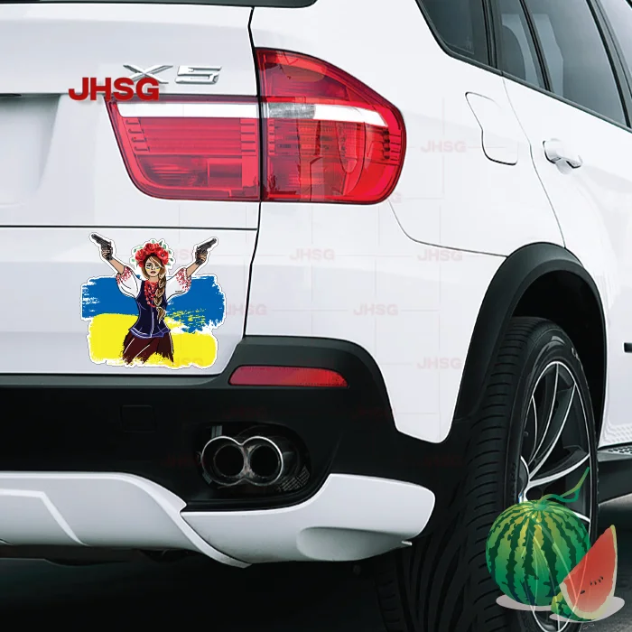 Ukrainian Girl Vinyl Car Laptop Window Wall Car Sticker Autograph Vehicle Exterior Decoration Accessories