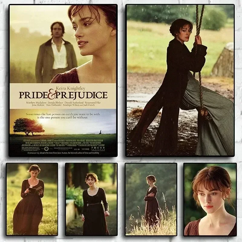 الفيلم الطلاء قماش الطباعة الفيلم الكلاسيكي فخر وتحامل كيرا نايتلي المشارك لغرفة المعيشة ديكور جدران المنزل