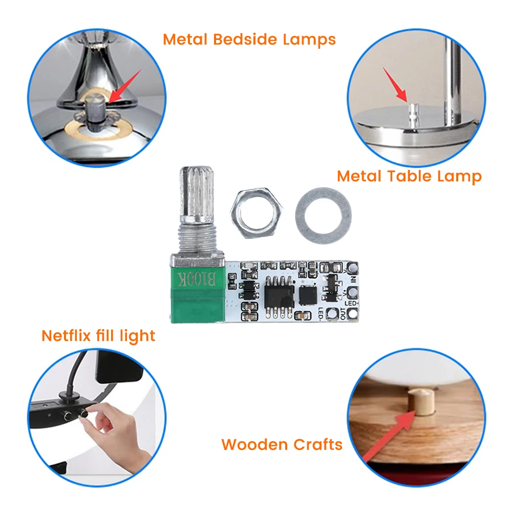 DC3.7V-24V LED Dimmer Infinitely Variable LED Constant Voltage Dimming Module With Switch For LED Strip Controls