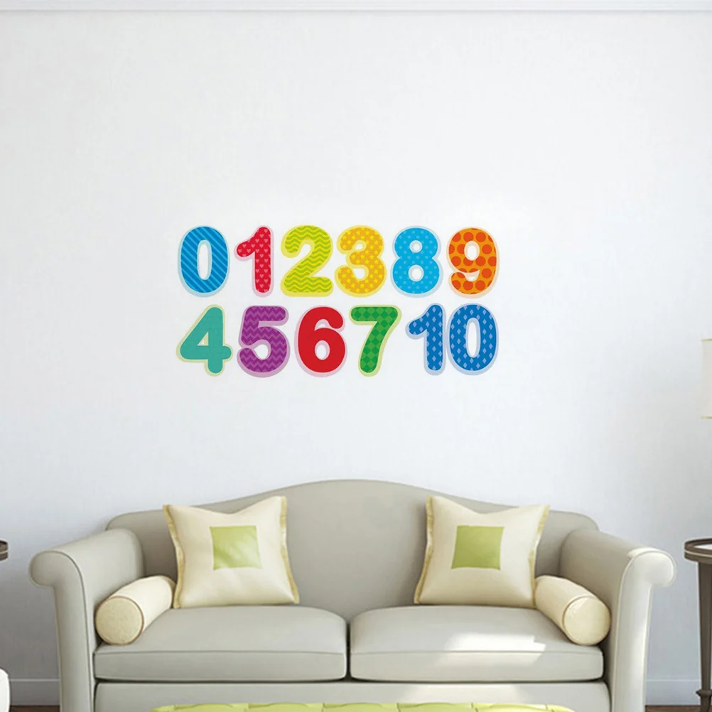 

Assorted Color Number Wall Sticker Decorative Kids Room Kindergarten Educational Wall Decals Large Bright Color Easy Apply