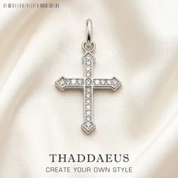 Pendant Cross with Zircon New Jewelry 925 Sterling Silver Accessories Vintage Gift For Men Women