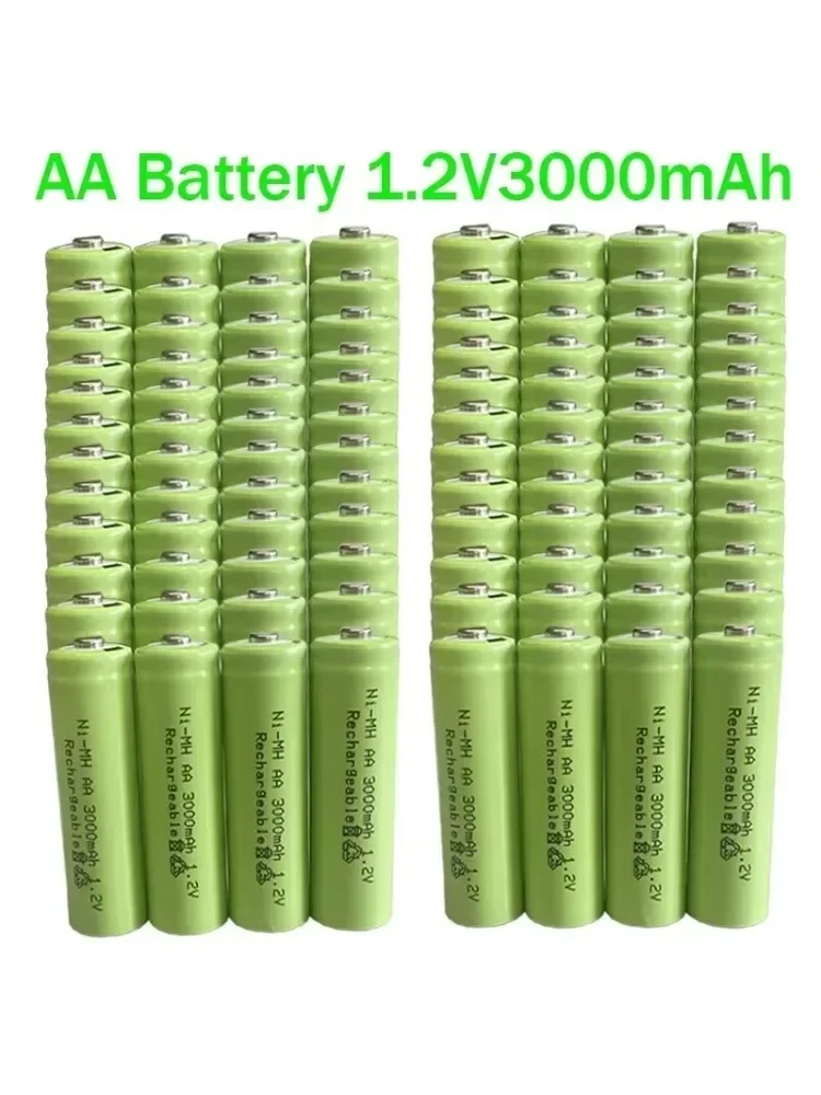 장난감용 Ni-MH 충전식 배터리, 카메라 마이크 리모컨 계산기, AA 배터리, 3000mAh, 1.2V, 1 ~ 96 개, 신제품 