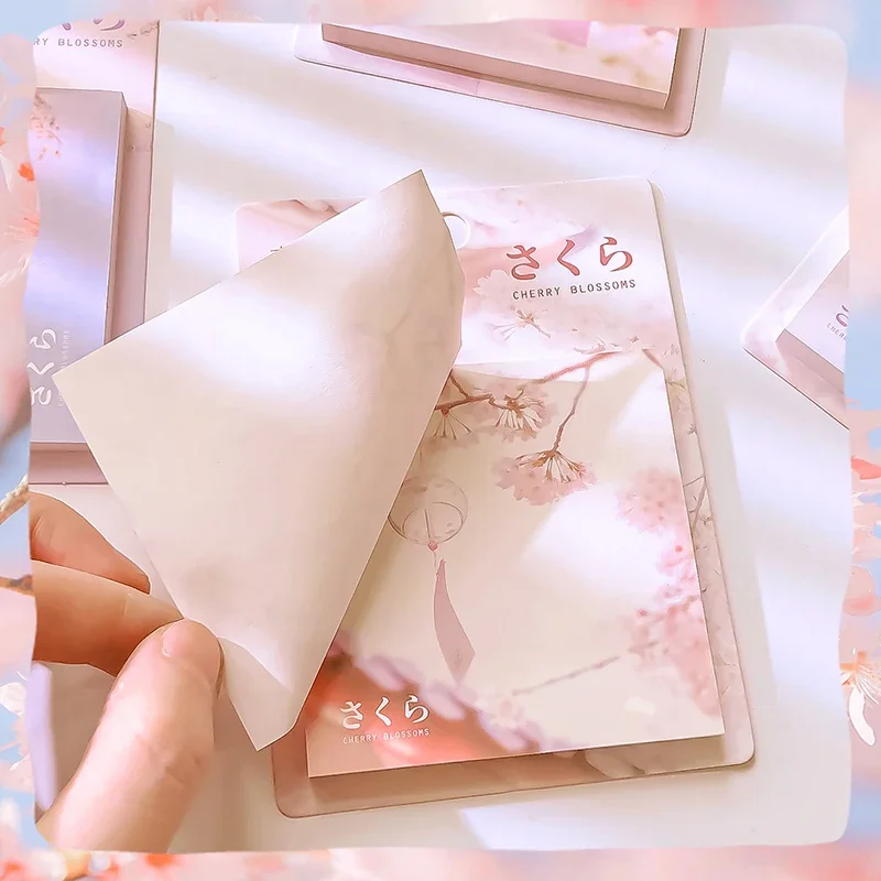 School supplies Cherry Blossoms Notepad kawaii Stationery office accessories memo pad Kids gift sticky notes Diary Decoration