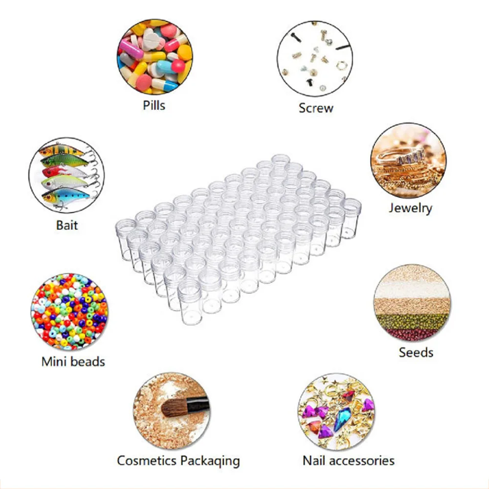 24/30/60 Bottles 5D Diamond Painting Tools Storage Box Diamond Painting Accessories Tools Bead Mosaic Storage Container Case