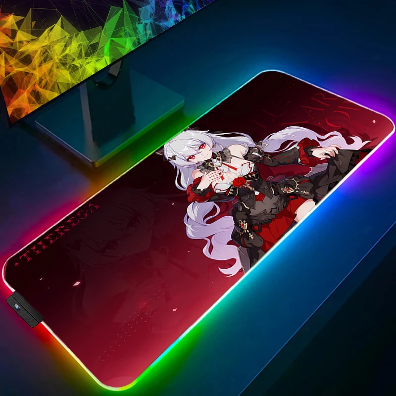 

Mouse Pad Gamer Keyboard Pad Honkai Impact 3 Desk Mouse Mat RGB Carpet Rubber Tapis Souris Gaming LED Notbook PC Kawaii Mousepad