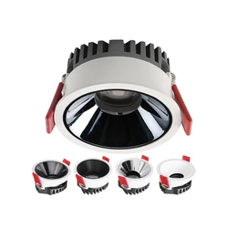 Dimmable embedded High CRI Deep Anti-glare Led Cob Downlight Narrow Embedded Ultra-thin 9W 12W 15W Led Ceiling Spotlight