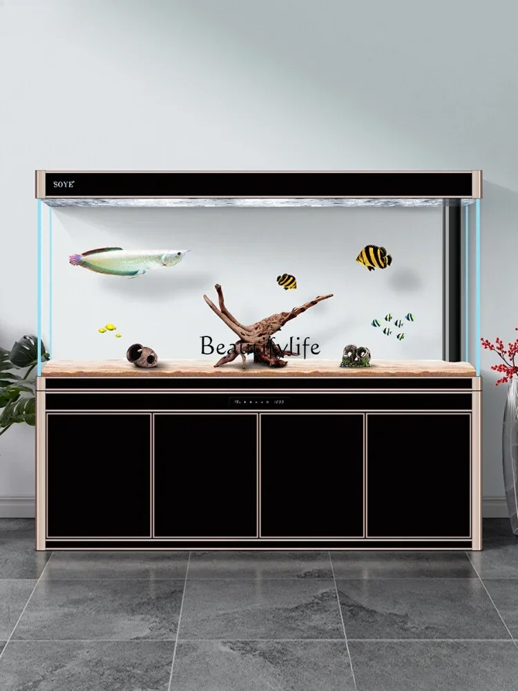 Super White Fish Tank Aquarium Bottom Filter Large Floor Intelligent Hallway Partition Screens