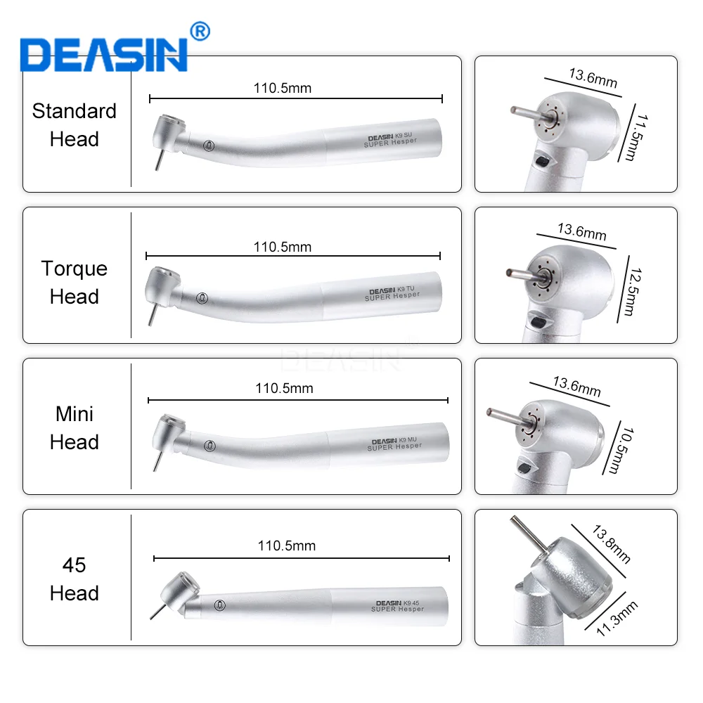 DEASIN 9000L series Dental high speed fiber optic LED handpiece turbine with ceramic bearing for kavo quick coupler