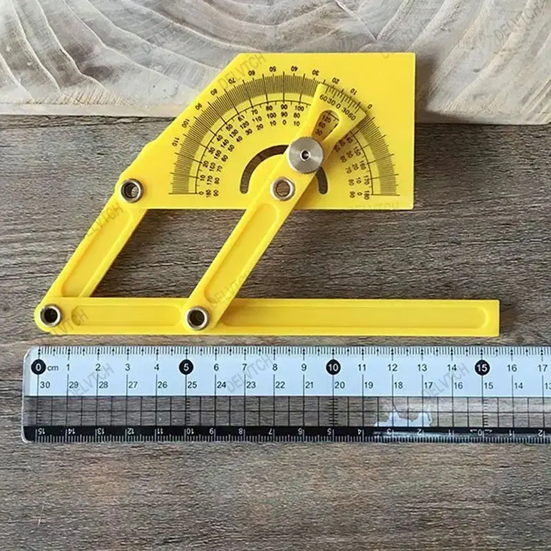 15.5*9cm Adjustable Angle Finder Protractor Semicircular 180° Drawing Activity Ruler Design Template Woodworking Measure Gauge