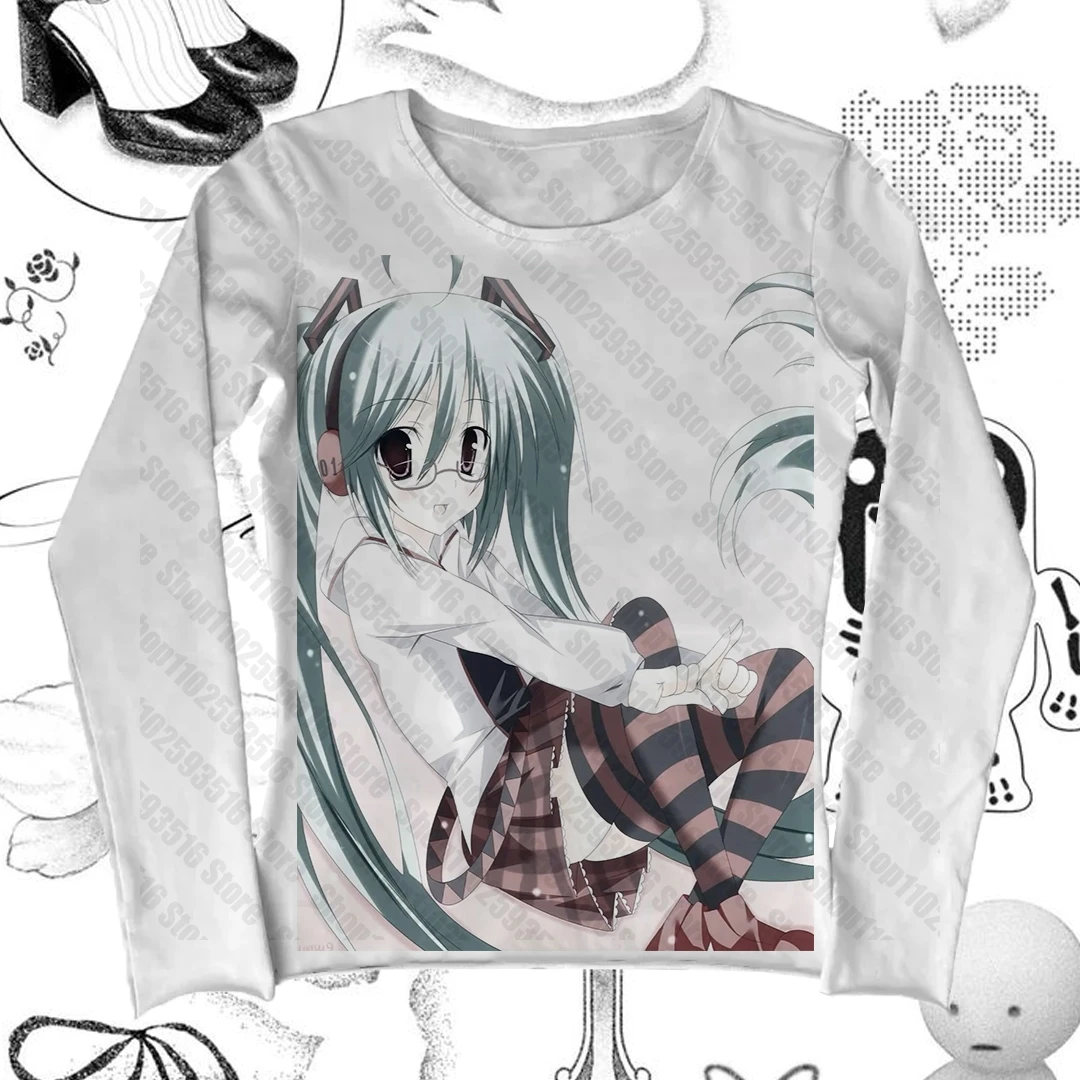 Ropa gótica japonesa Y2k Kitty para mujer, ropa femenina de manga larga, ropa Harajuku Kpop de los años 90, camisetas gráficas Vintage Y2k