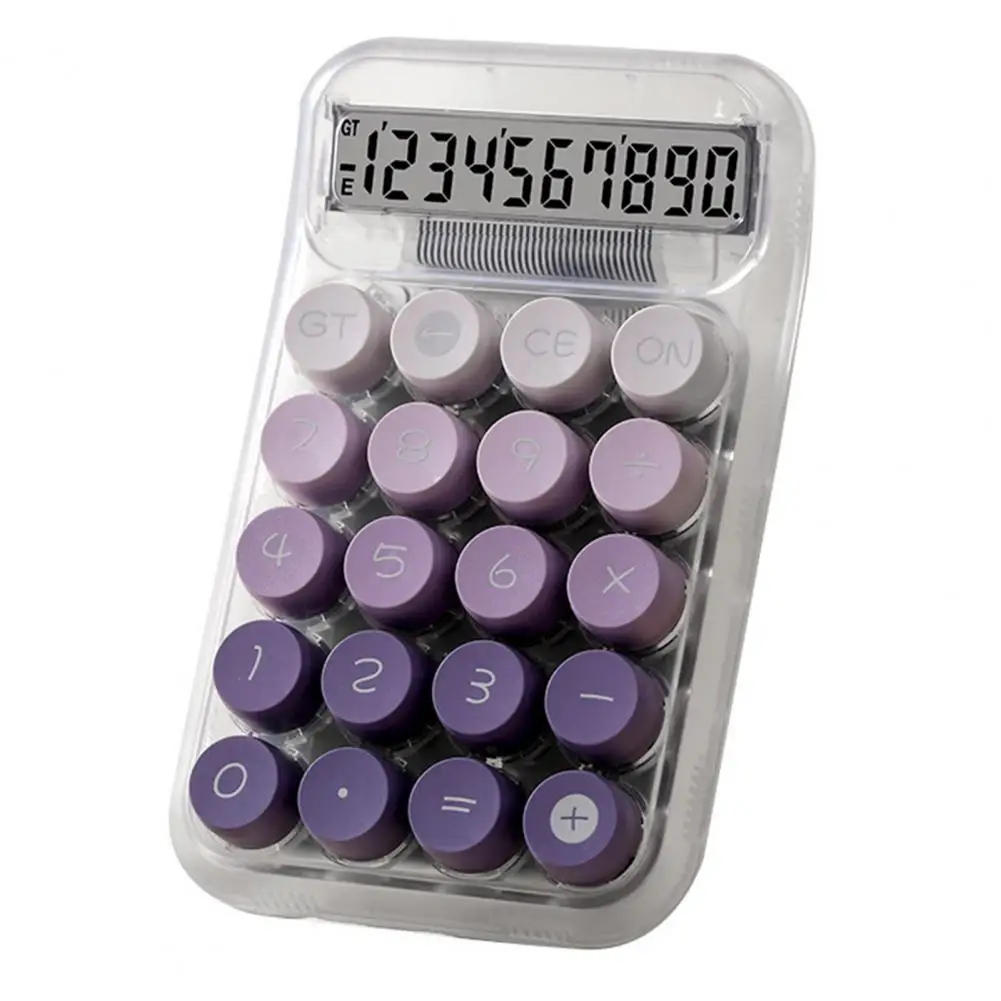 Office Calculator Gradient Colour Desktop Calculator with Anti-slip Pads 12-digit Mechanical Keyboard Countertop Calculator