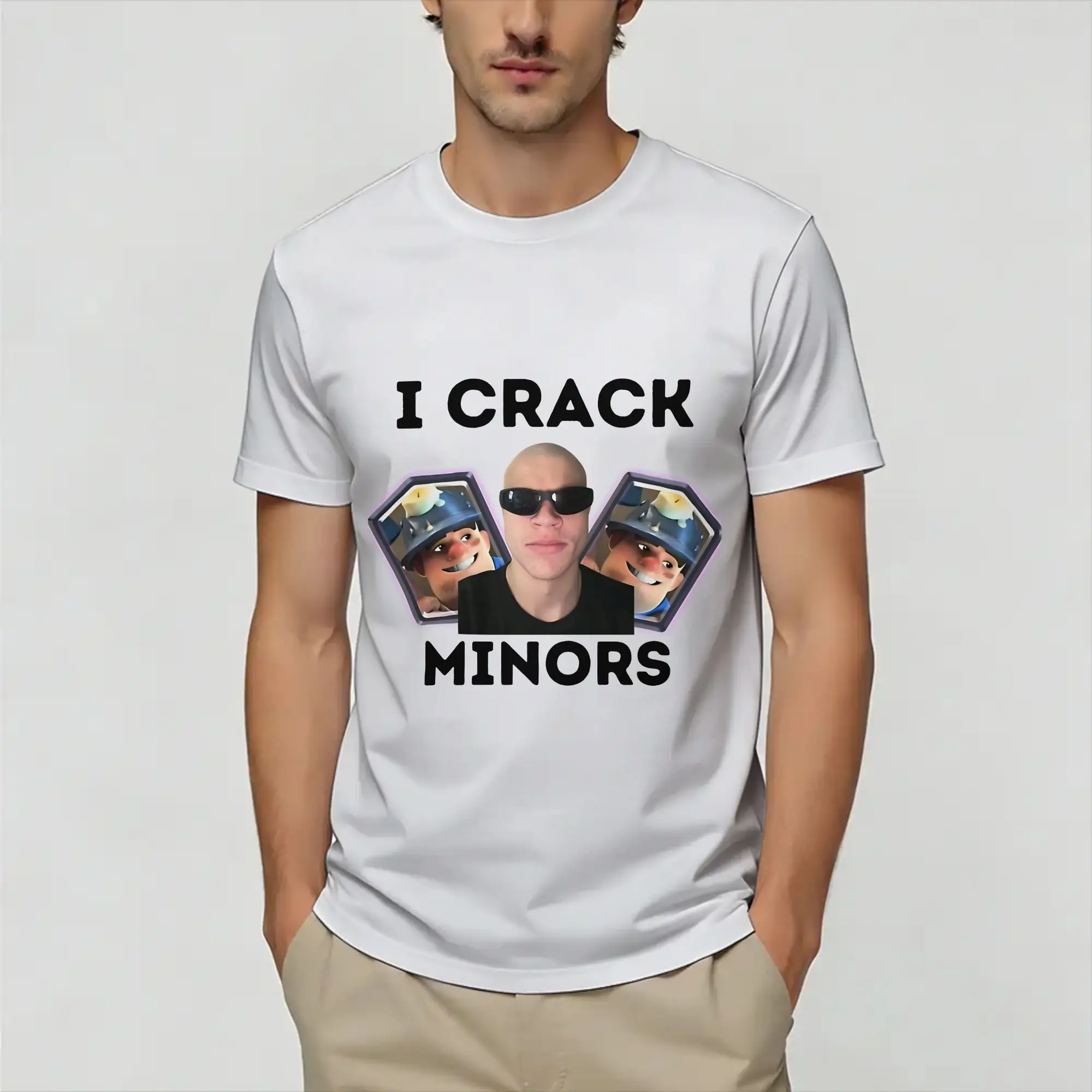 Clashes Royaleds T Shirt Beach  Pure Cotton T Shirts For Men Harajuku Casual Tee Shirt Short Sleeve Y2K Funny Tees
