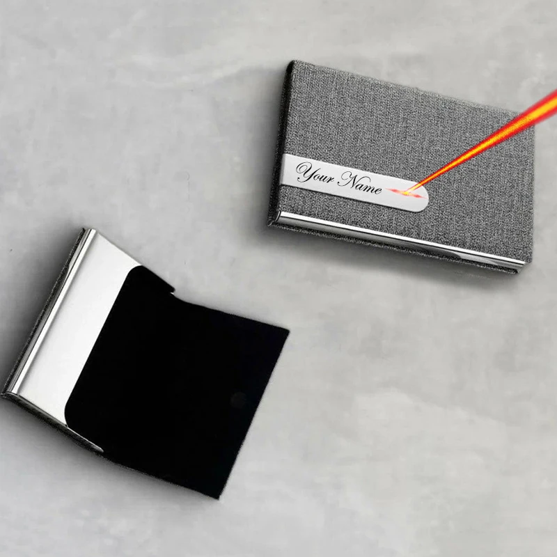 

Laser Engarved Name Business Card Case Card Wallet Fashion Credit ID Card Holder Metal Wallet Cardholder