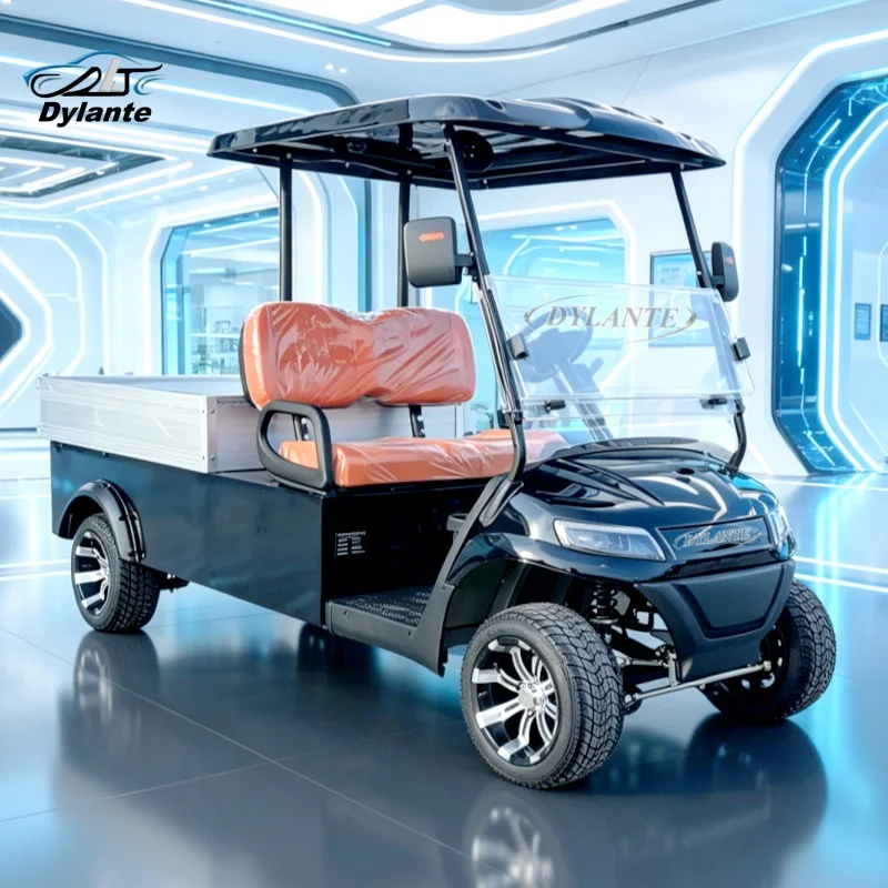 2026 High Quality 60V/5kw AC System Road Tire Mini Electric Two-Seater Off-Road Golf Cart with Rear Cargo Box