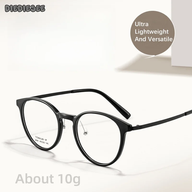 

DIEDIESEE New Ultra Light TR90 Myopia Glasses Frame Pure Titanium Women's Round Frame Optical Prescription Glasses Frame 2A54