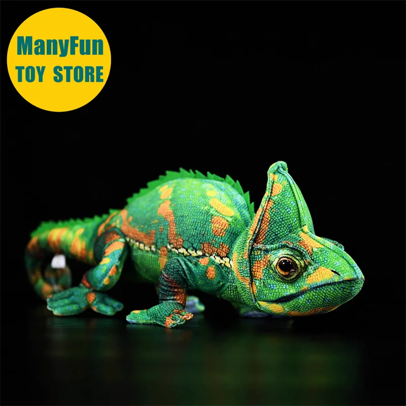 

Realistic Veiled Chameleon High Fidelity Green Iguana Plushie Lifelike Chameleon Plush Toy Gecko Stuffed Animal Lizard Doll Kids