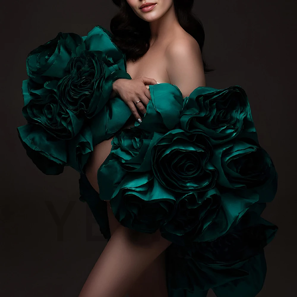 Custom Color Handmade 3DFlower Photoshoot Cape Long Maternity Jacket Bridal Floral Cape Long Bespoke Occasion Dresses Cover Up