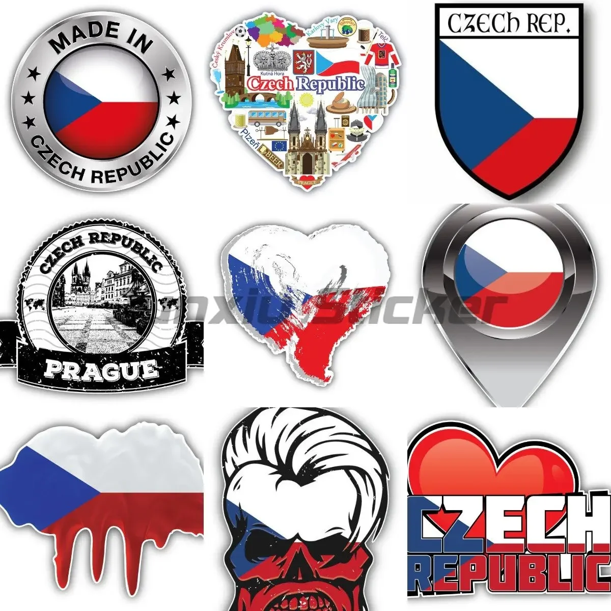 

Czech Republic Flag Decal Personality Reflective Decals Car Motorcycle Helmet Window Trunk Windshield Windows Car Decor