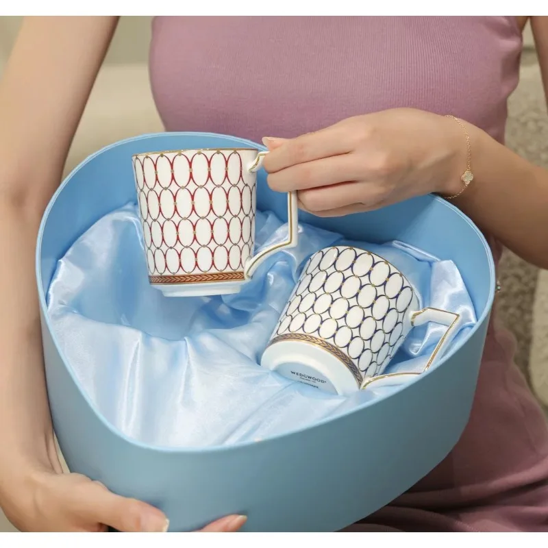 

Bone China Mug Gift Pair Coffee Cup With Love Design Home Daily Use Tableware