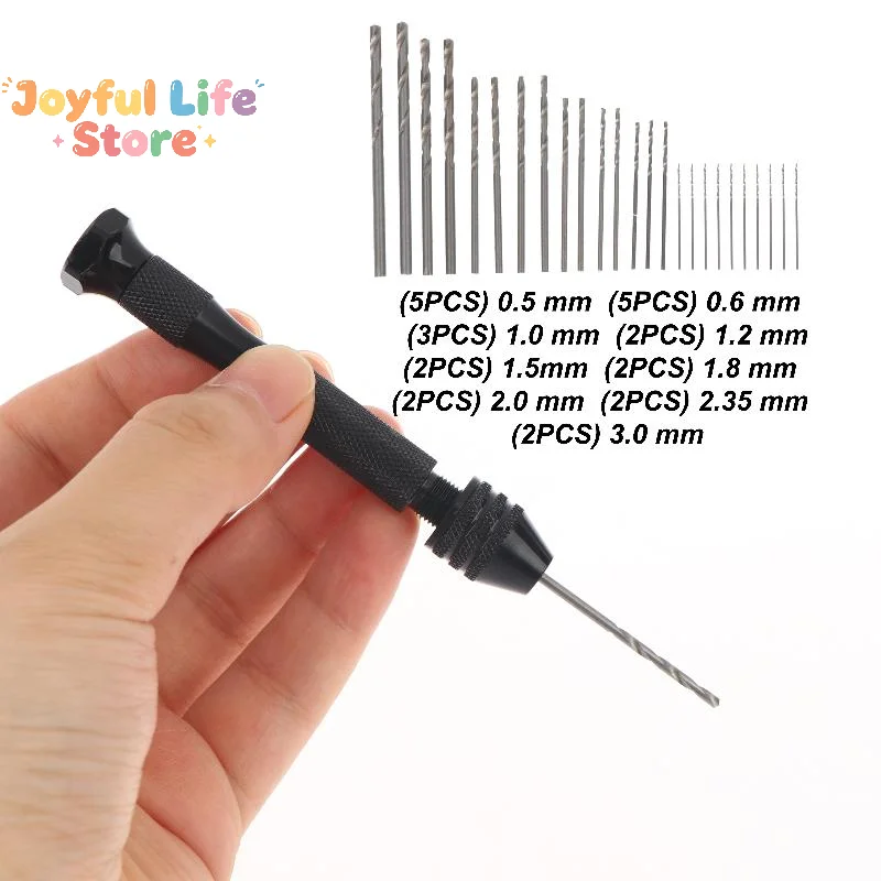 26Pcs Portable High Speed Steel Mini Twist Drill Bitst For Fine Drilling Crafting In Plastic And Resin Hand Drill